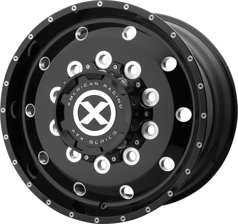 STATUSFÄLGAR AO400 GLOSS BLACK MILLED - FRONT 8.25x5 10/285.75 ET144 CB220.1