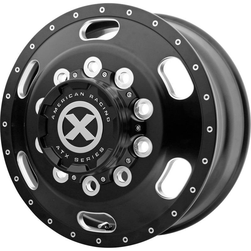 STATUSFÄLGAR AO402 SATIN BLACK MILLED - FRONT 8.25x5 10/285.75 ET145 CB220.1