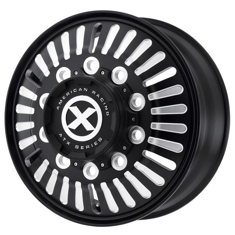 STATUSFÄLGAR AO403 SATIN BLACK MILLED - FRONT 8.25x5 10/285.75 ET144 CB220.1