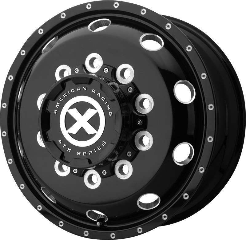 STATUSFÄLGAR AO405 GLOSS BLACK MILLED - FRONT 8.25x5 10/285.75 ET144 CB220.1