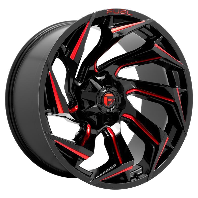 STATUSFÄLGAR D755 REACTION GLOSS BLACK MILLED W/ RED TINT 12x24 5/127-139.7 ET-44 CB87.1