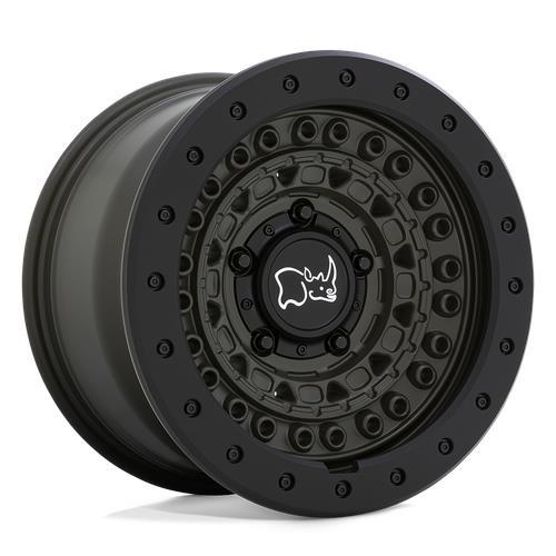 STATUSFÄLGAR BARRICADE OLIVE DAB GREEN W/ BLACK ROCK GUARD 8.5x17 6/114.3 ET0 CB76.1