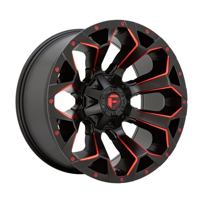 STATUSFÄLGAR D787 ASSAULT MATTE BLACK RED MILLED 10x20 8/165.1 ET-18 CB125.1