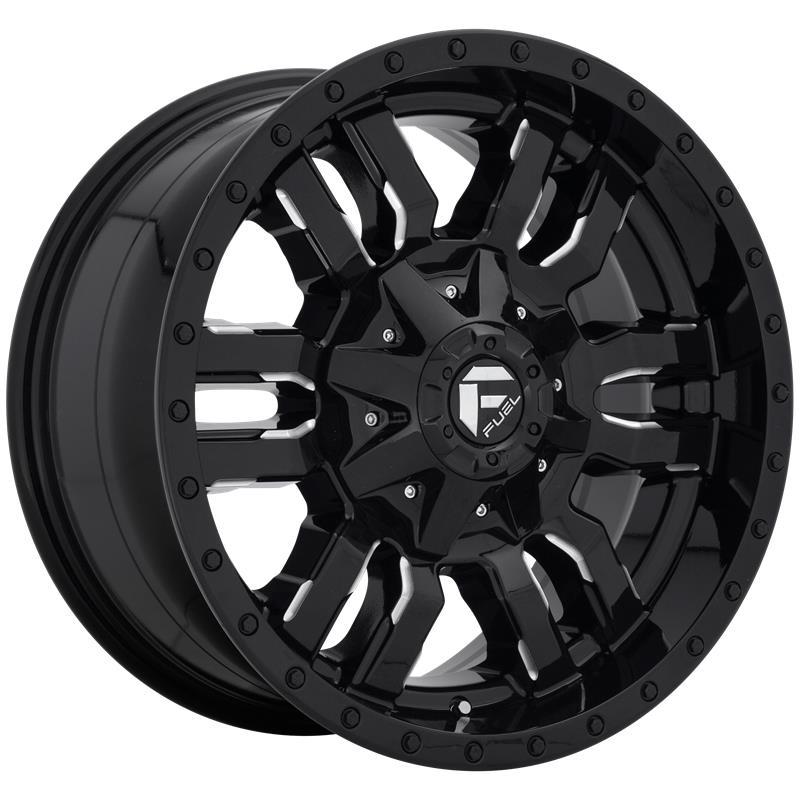 STATUSFÄLGAR D595 SLEDGE GLOSS BLACK MILLED 10x20 8/165.1 ET-18 CB125.1