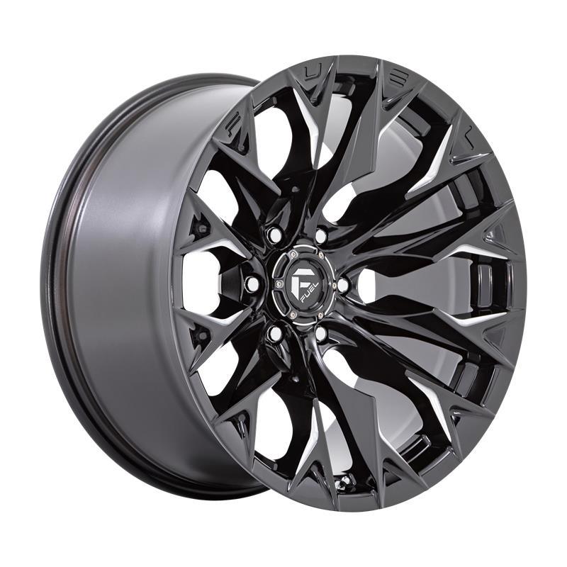 STATUSFÄLGAR D803 FLAME GLOSS BLACK MILLED 10x22 6/135 ET-18 CB87.1