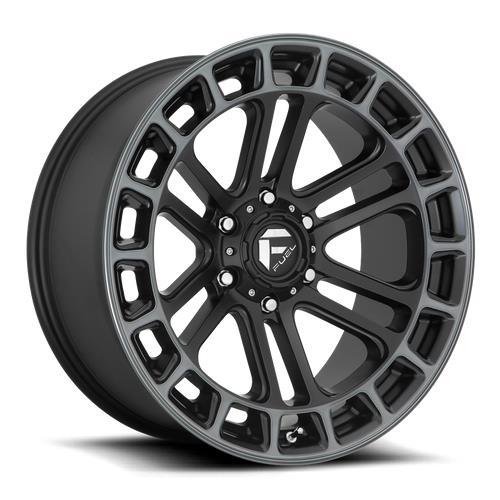 STATUSFÄLGAR D720 HEATER MATTE BLACK DOUBLE DARK TINT MACHINED 10x22 6/139.7 ET-13 CB106.1