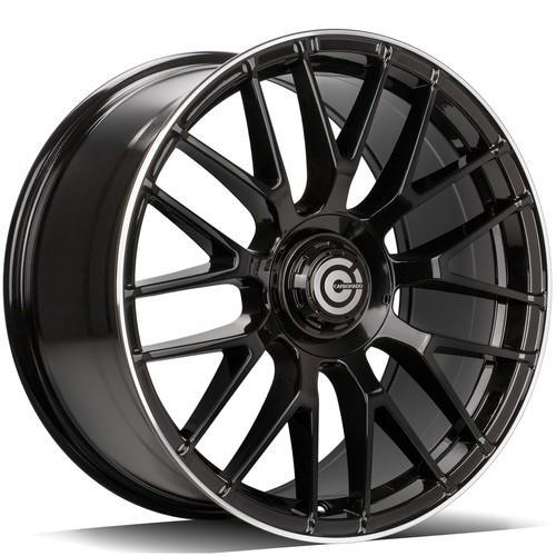 STATUSFÄLGAR DARK BLACK GLOSSY LIP POLISHED 8.5x19 5/112 ET35 CB66.6