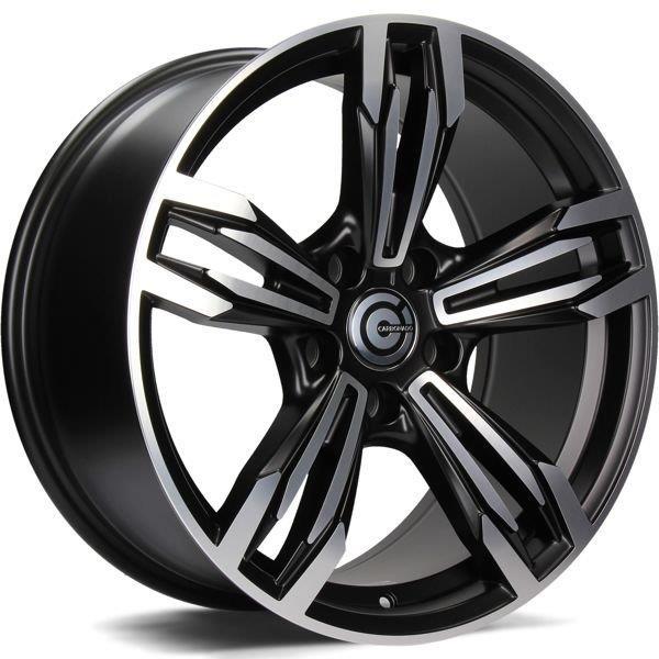 STATUSFÄLGAR DYNAMITE MATT BLACK FRONT POLISHED 8.5x18 5/120 ET20 CB72.6