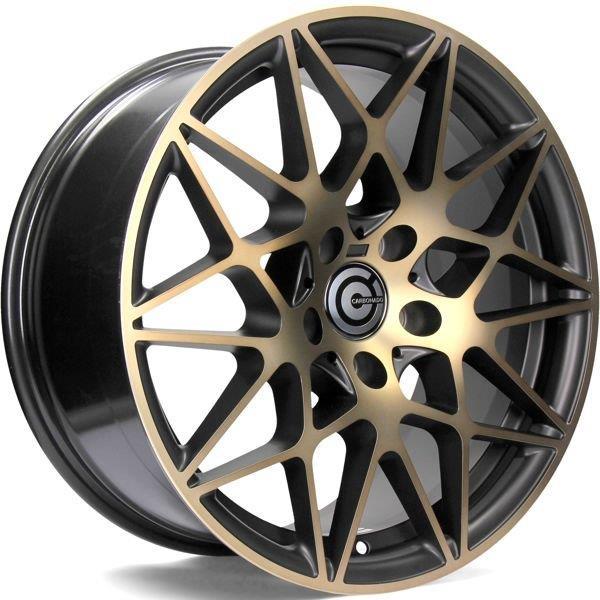 STATUSFÄLGAR CRAZY BLACK GLOSSY GOLD FRONT 9.5x19 5/120 ET40 CB72.6