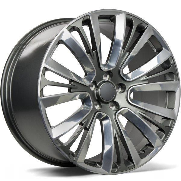 STATUSFÄLGAR CF-7 CANDY ANTHRACITE GLOSSY DIAMOND CUT FACE 9.5x22 5/120 ET42 CB72.6