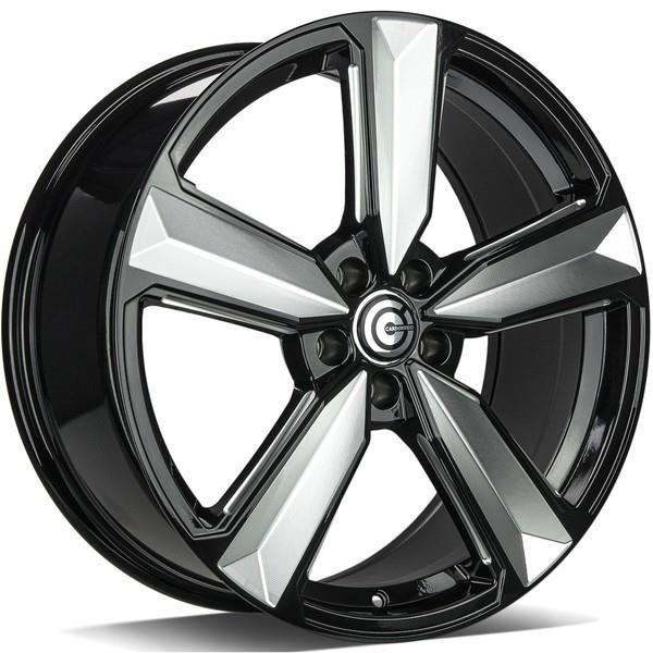 STATUSFÄLGAR BLAST BLACK FRONT POLISHED EDGES POLISHED 8x18 5/112 ET35 CB66.5
