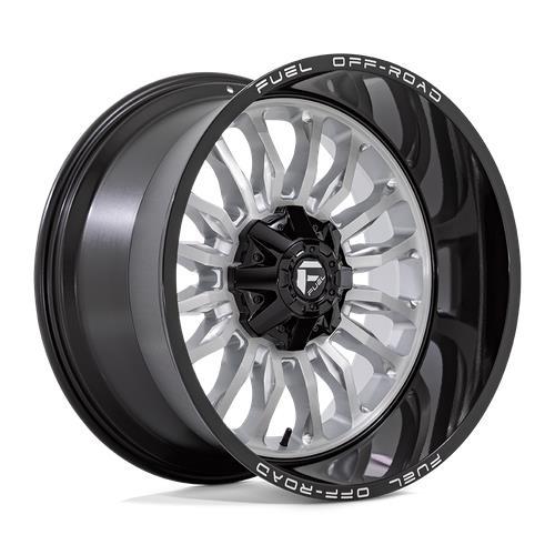 STATUSFÄLGAR D798 ARC SILVER BRUSHED FACE W/ MILLED BLACK LIP 10x20 8/180 ET-18 CB124.2