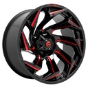 STATUSFÄLGAR D755 REACTION GLOSS BLACK MILLED W/ RED TINT 9x18 8/170 ET-12 CB125.1