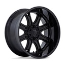STATUSFÄLGAR DARKSTAR MATTE BLACK W/ GLOSS BLACK LIP 9x20 8/180 ET1 CB124.2