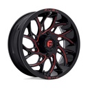 STATUSFÄLGAR D779 RUNNER UTV GLOSS BLACK MILLED CANDY RED 7x22 4/156 ET0 CB132