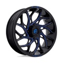 STATUSFÄLGAR D778 RUNNER UTV GLOSS BLACK MILLED CANDY BLUE 7x24 4/137 ET13 CB110.1