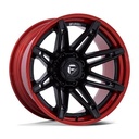 STATUSFÄLGAR FC401 BRAWL MATTE BLACK W/ CANDY RED LIP 12x22 6/139.7 ET-44 CB106.1