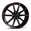 BORBET LX18 BLACK GLOSSY RIM RED 8x18 5/112 ET48 CB66.6