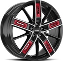 RONAL R67 RED LEFT JET BLACK FRONT CUT 8x19 5/112 ET35 CB76
