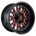 STATUSFÄLGAR FC612 GLOSS BLACK RED TINTED CLEAR 9x18 6/135-139.7 ET-12 CB106.1