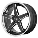 STATUSFÄLGAR AB31 GLOSS BLACK MILLED WITH CHROME LIP 10.5x22 5/115 ET25 CB72.6