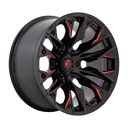 STATUSFÄLGAR D823 FLAME GLOSS BLACK MILLED W/ CANDY RED 12x22 6/139.7 ET-44 CB106.1
