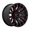 STATUSFÄLGAR D829 QUAKE GLOSS BLACK MILLED RED TINT 10x20 6/135 ET-18 CB87.1
